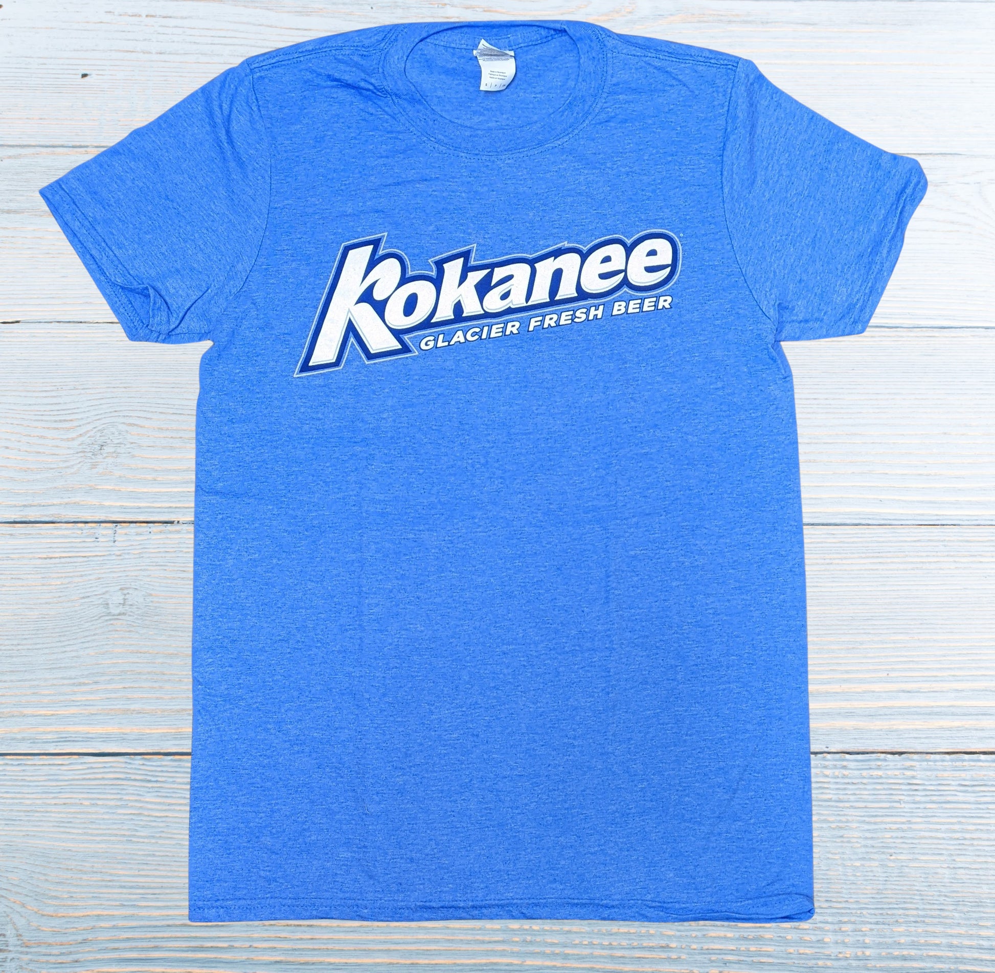 Men's Blue T-shirt | Columbia Brewery | Kokanee Beer Gear Store | Creston BC