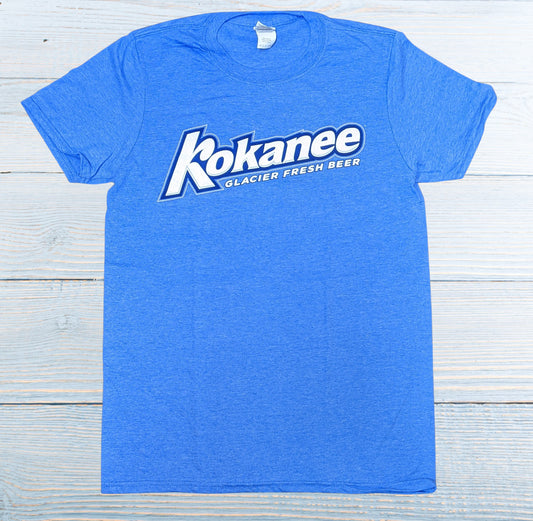 Men's Blue T-shirt | Columbia Brewery | Kokanee Beer Gear Store | Creston BC
