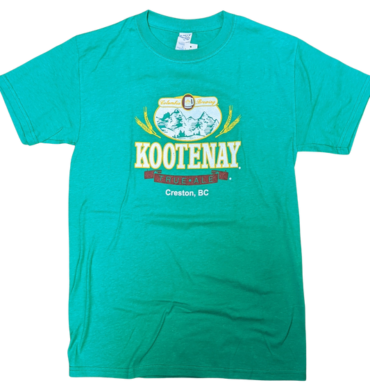 Men's Green T-Shirt | Kootenay True Ale | Columbia Brewery | Kokanee Beer Gear Store | Creston BC