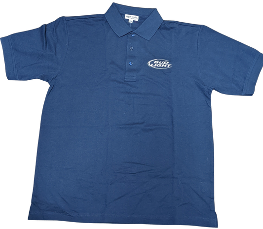 Men's Navy Polo T-Shirt | Bud Light | Columbia Brewery | Kokanee Beer Gear Store | Creston BC