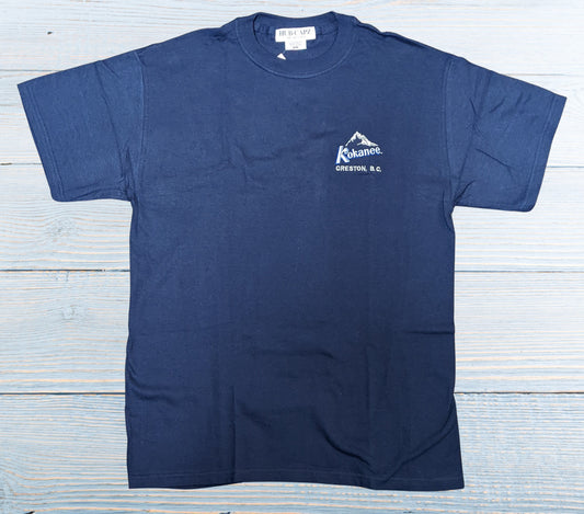 Men's Navy Blue T-Shirt | Kokanee Gold | Columbia Brewery | Kokanee Beer Gear Store | Creston BC